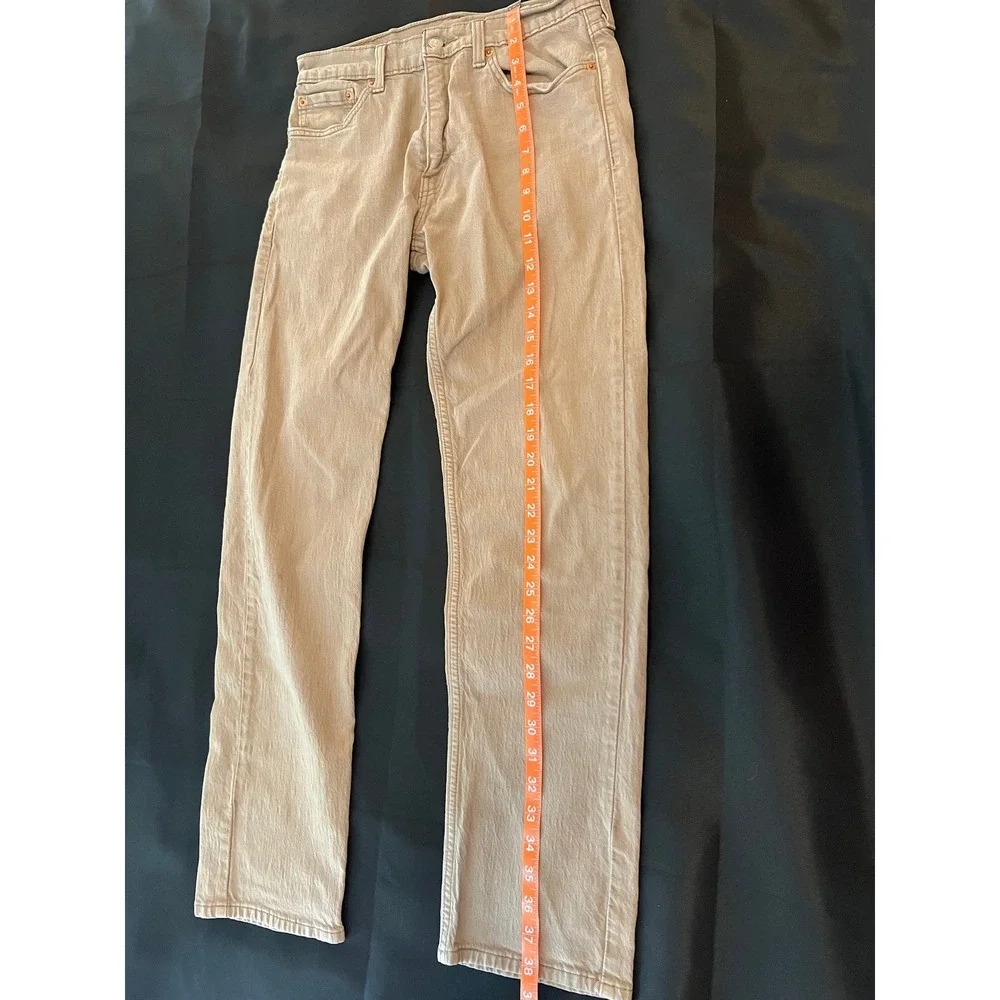 Levis 505 Regular Fit Jeans Mens 30x30 Tan Khaki Straight Leg Denim Pants